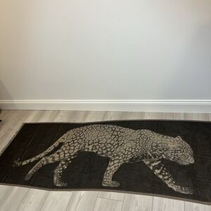 Chico's Leopard Oblong Fashion Scarf 72" X 28" Fringe‎ Edges